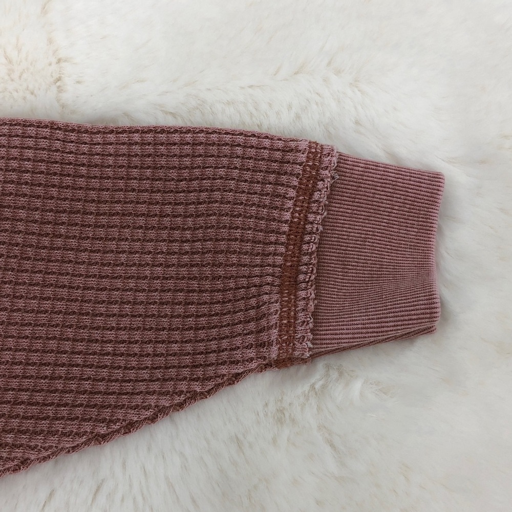 Z Supply Waffle Knit Mauve Pink Dolman Sleeve Oversized Top - Picture 8 of 8
